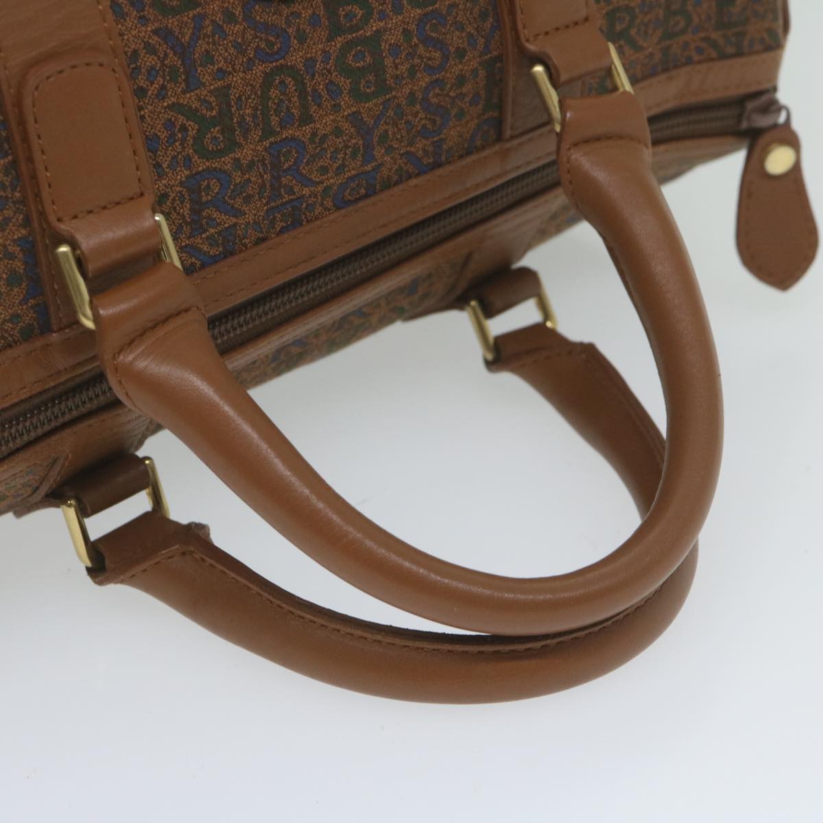 Burberrys Hand Bag Canvas Brown Auth bs10724