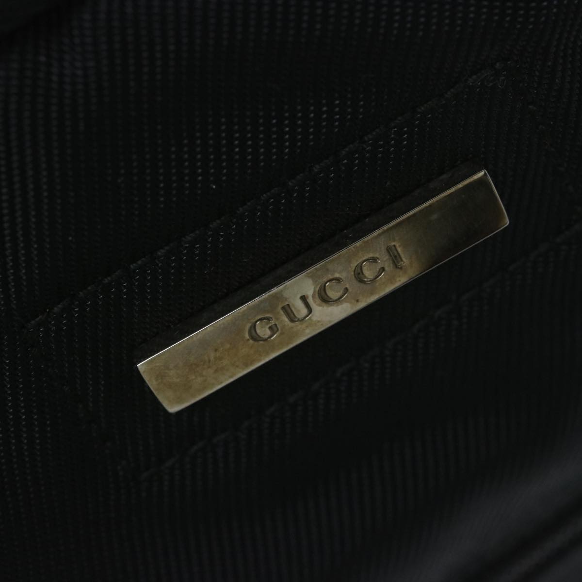 GUCCI Boston Bag Nylon Black 012 0389 Auth bs10729