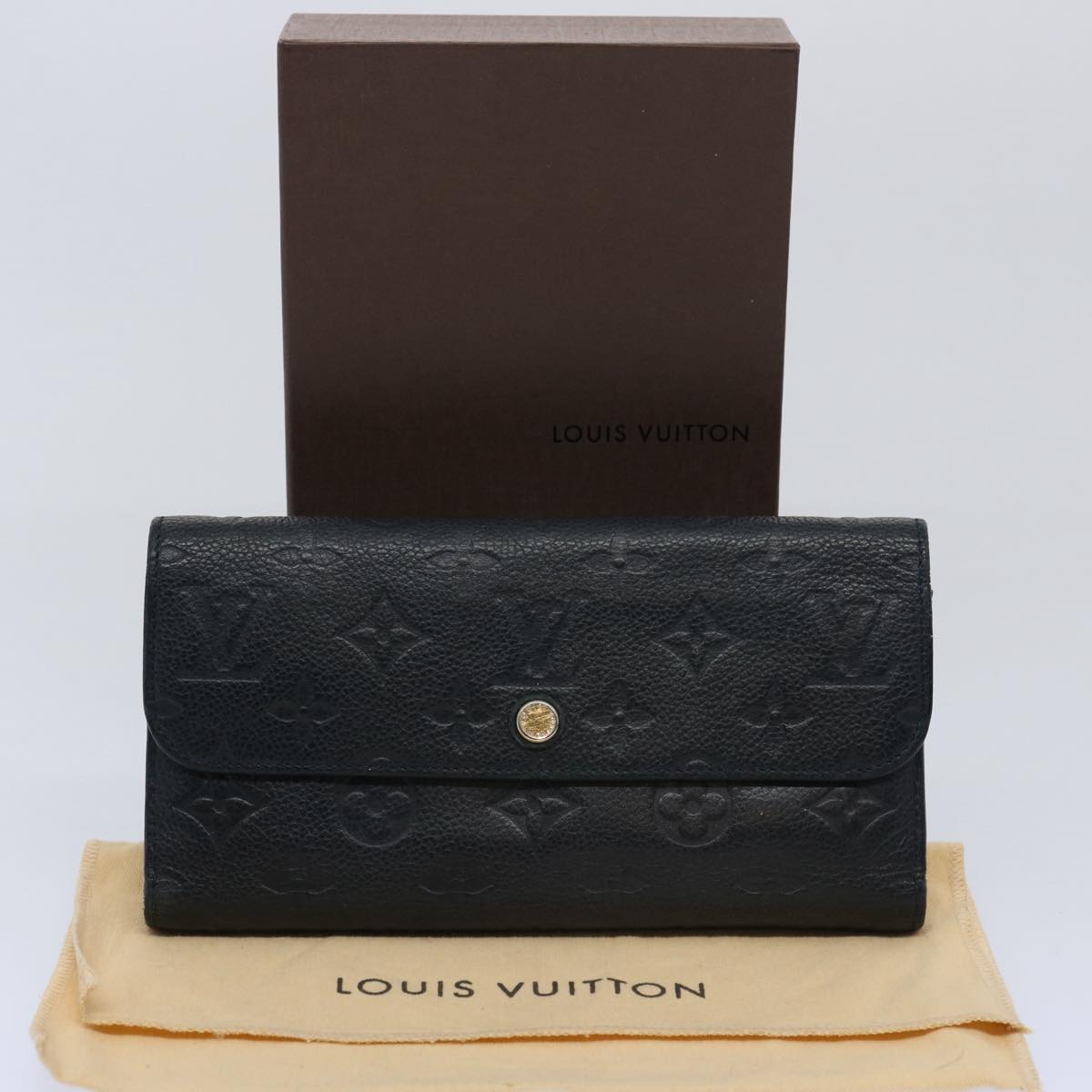 LOUIS VUITTON Empreinte Portefeuille Ville To Oze Navy M60258 LV Auth bs10746