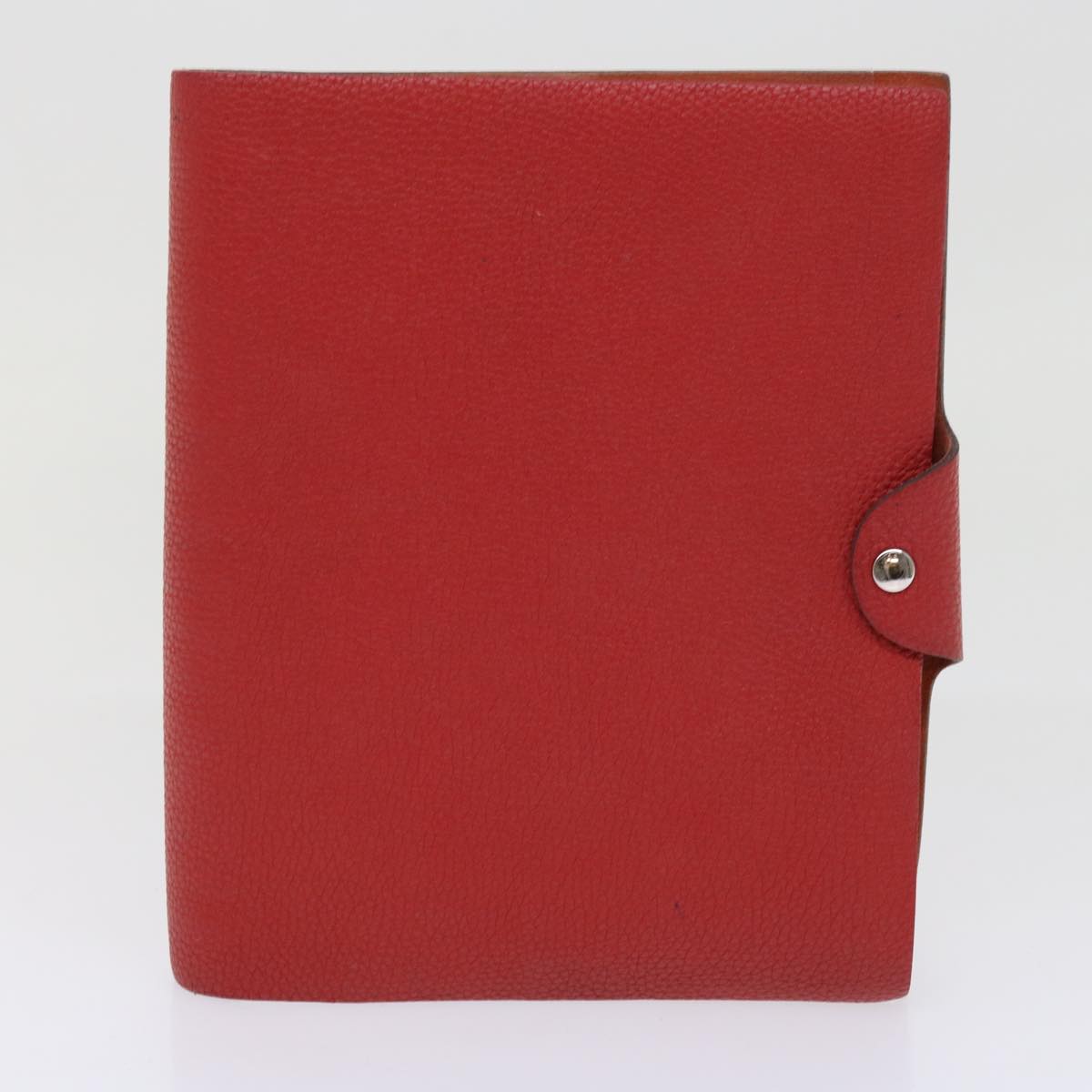 HERMES Wallet Note Cover Leather 2Set Red Black Auth bs10810