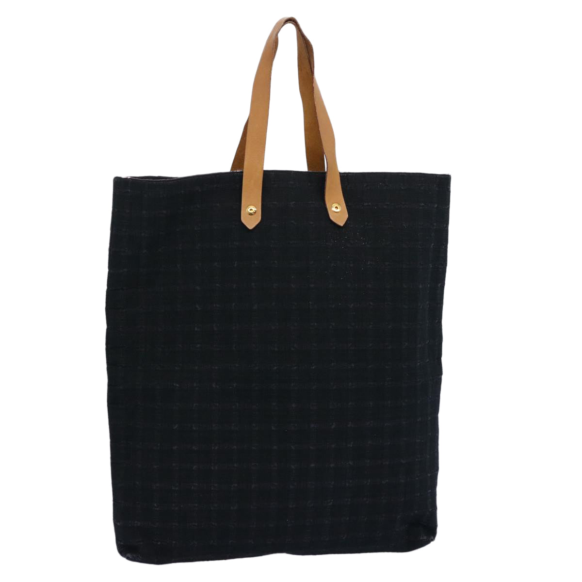 HERMES Amedaba GM Tote Bag Canvas Black Auth bs10817