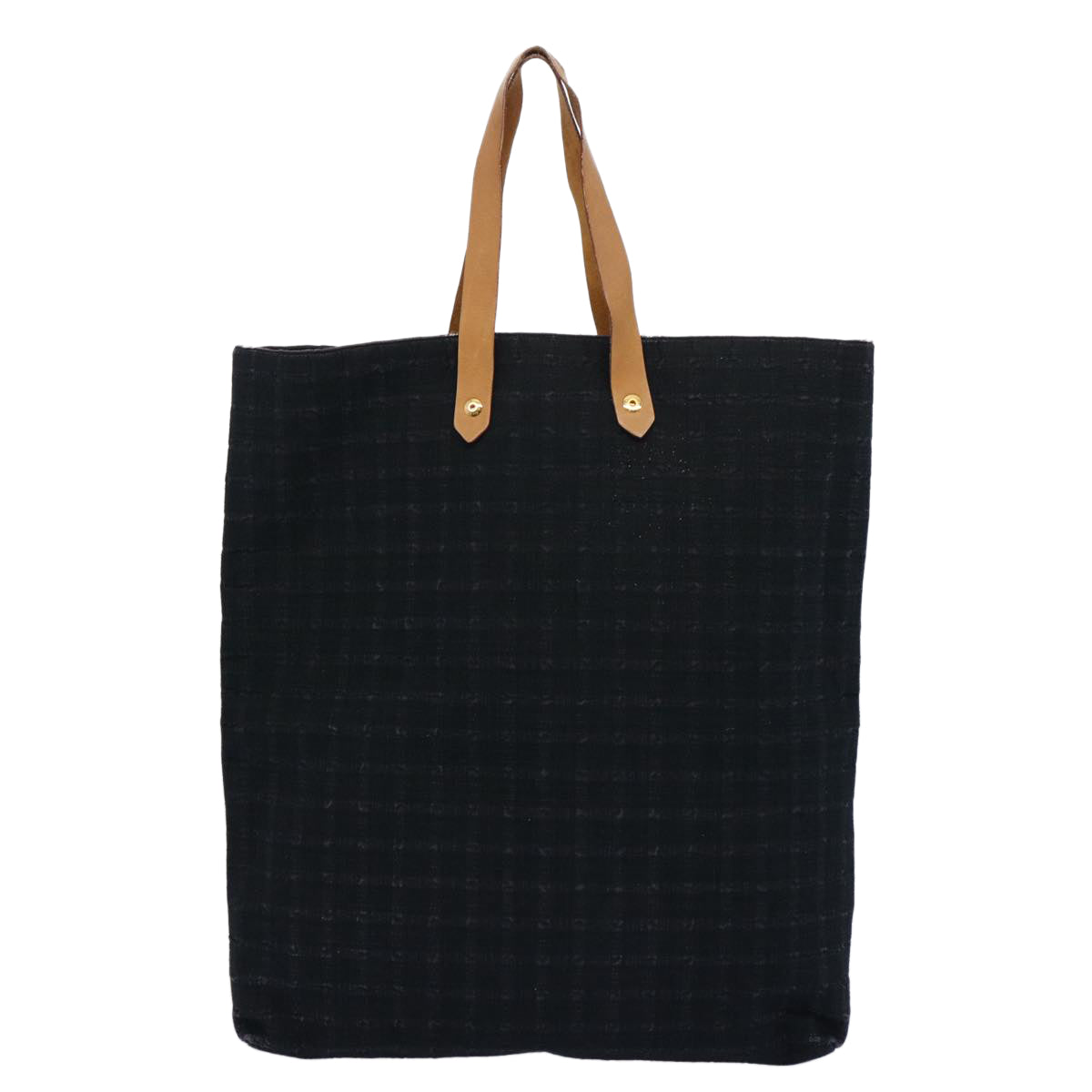 HERMES Amedaba GM Tote Bag Canvas Black Auth bs10817