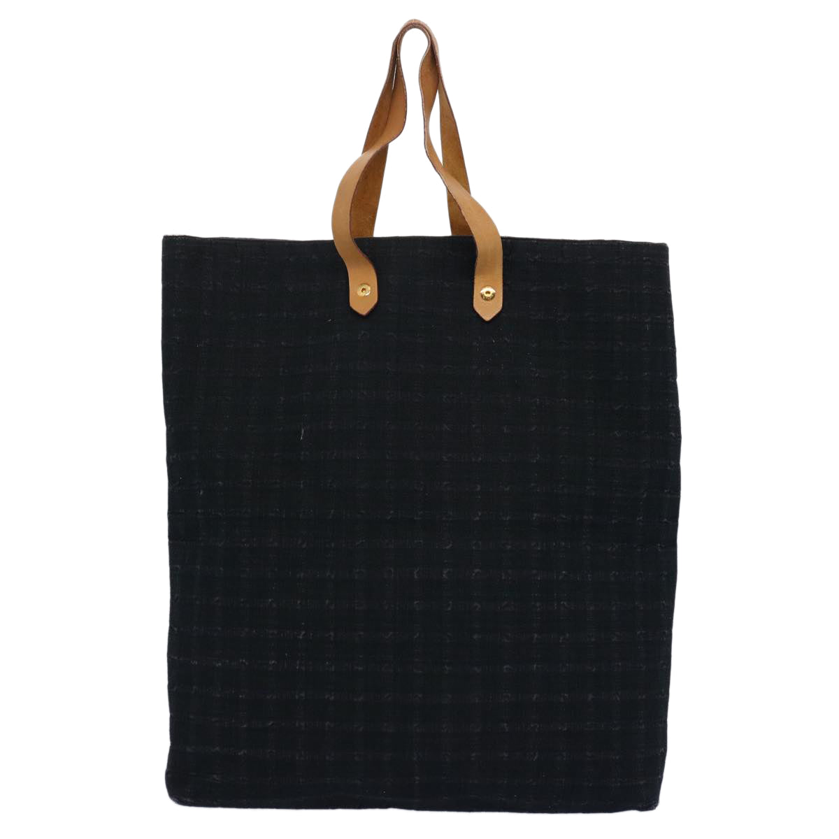 HERMES Amedaba GM Tote Bag Canvas Black Auth bs10817