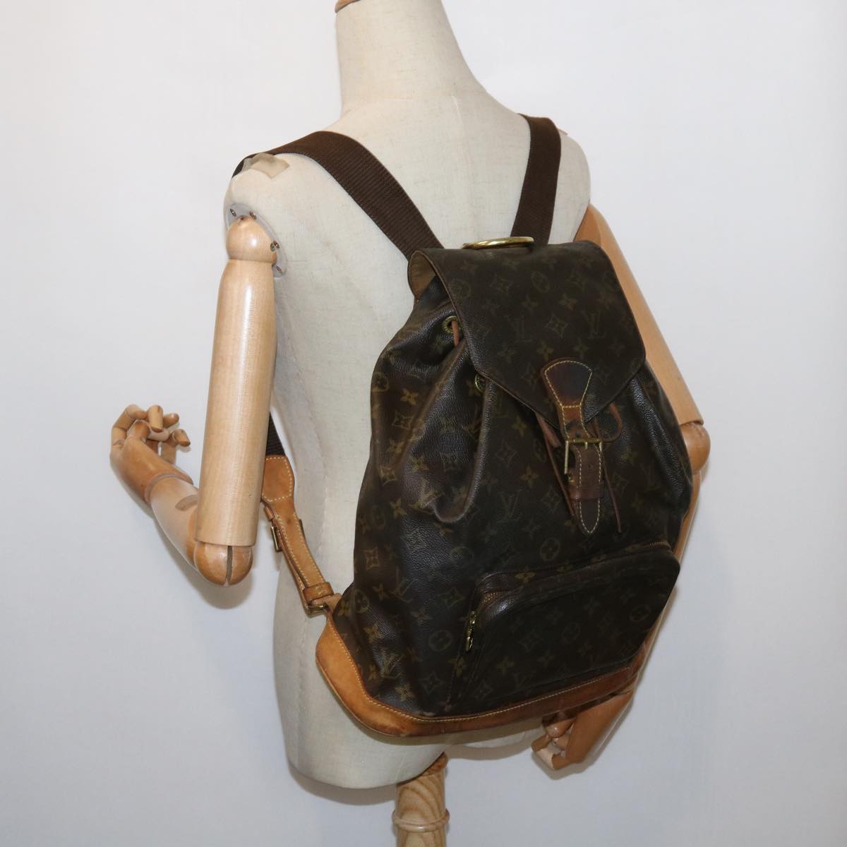 LOUIS VUITTON Monogram Montsouris GM Backpack M51135 LV Auth bs10838