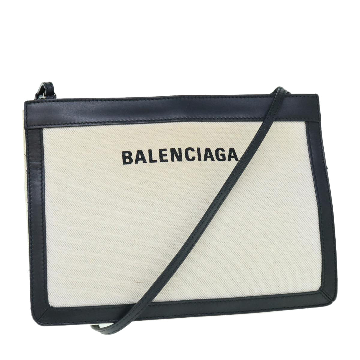 BALENCIAGA Shoulder Bag Canvas White 339937 Auth bs10840