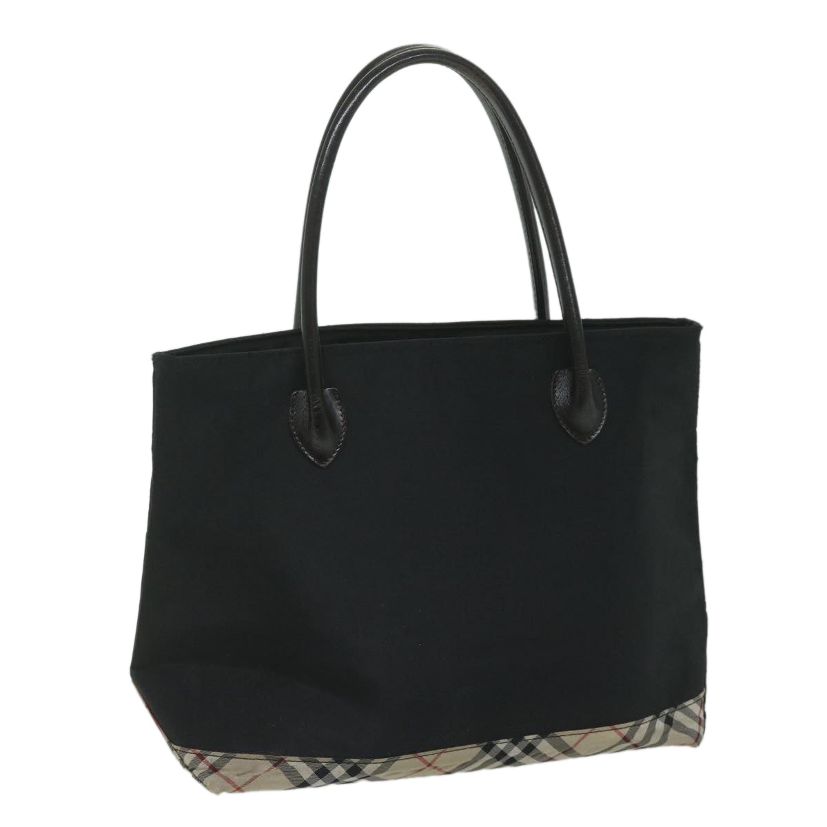 BURBERRY Blue Label Tote Bag Nylon Black Auth bs10845