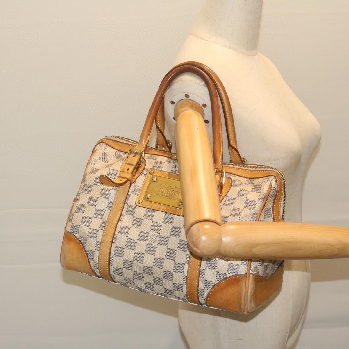 LOUIS VUITTON Damier Azur Berkeley Hand Bag N52001 LV Auth bs10857