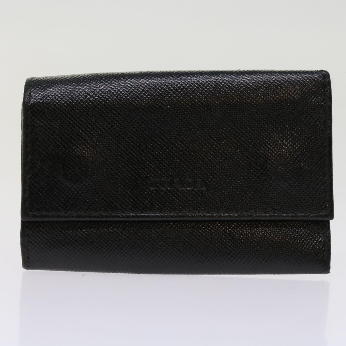 PRADA Card Case Key Case Leather 2Set Black Auth bs10887