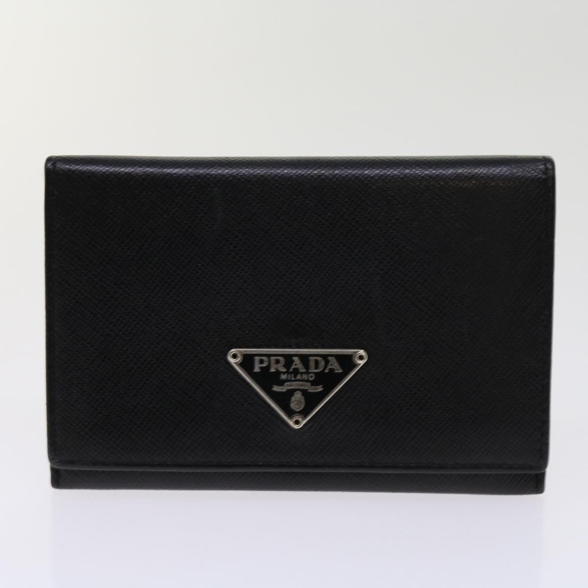 PRADA Card Case Key Case Leather 2Set Black Auth bs10887