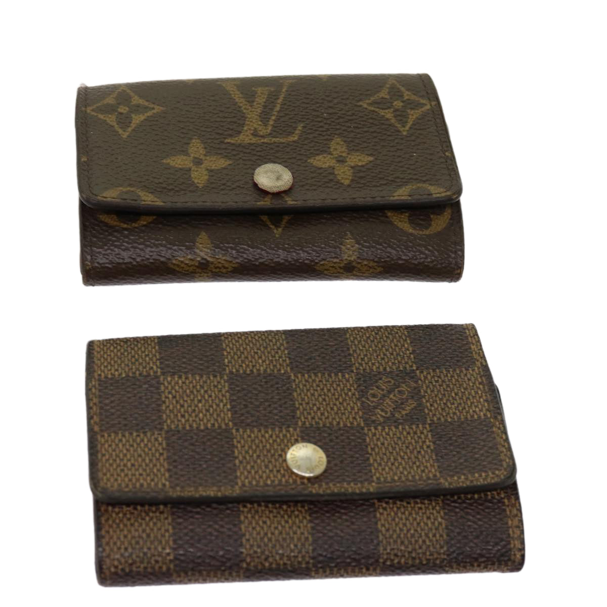 LOUIS VUITTON Monogram Damier Ebene Multicles Key Case 2Set LV Auth bs10890