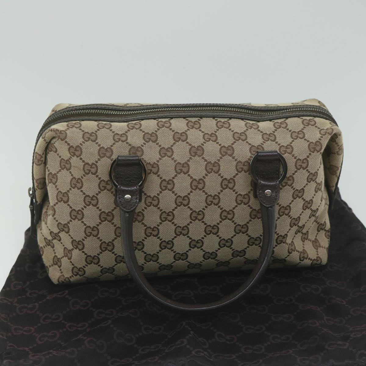 GUCCI GG Canvas Hand Bag Beige 113009 Auth bs10899