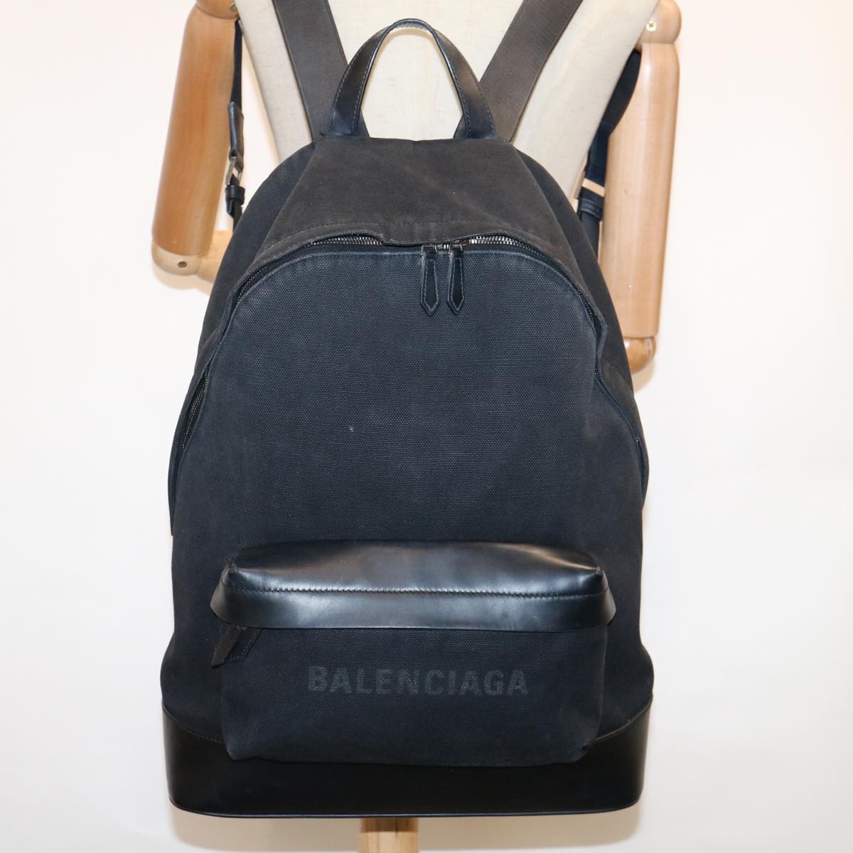 BALENCIAGA Backpack Canvas Black 392007 Auth bs10913