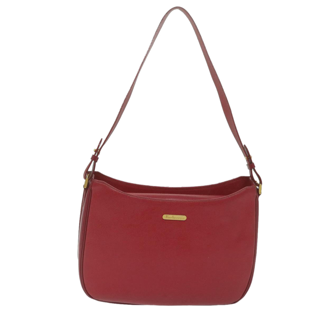 Burberrys Shoulder Bag Leather Red Auth bs10914