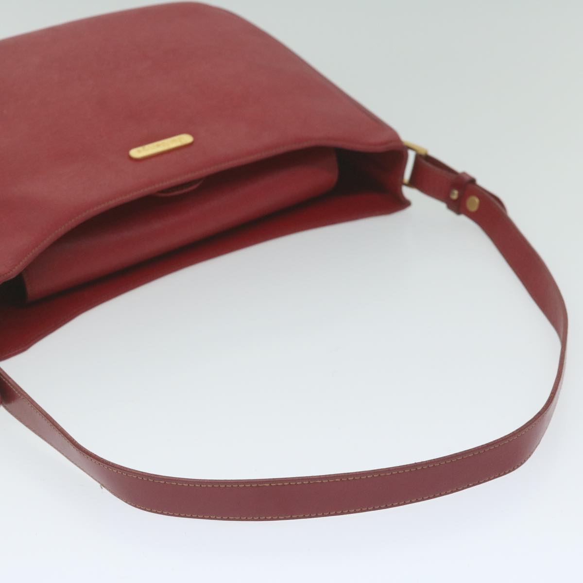 Burberrys Shoulder Bag Leather Red Auth bs10914