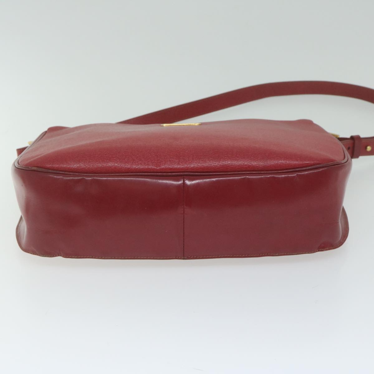 Burberrys Shoulder Bag Leather Red Auth bs10914