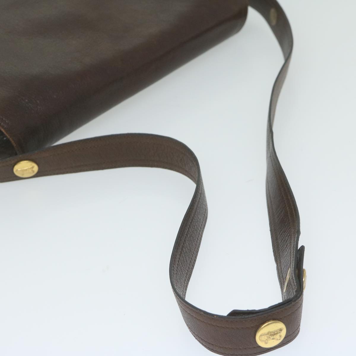 CELINE Shoulder Bag Leather Brown Auth bs10936