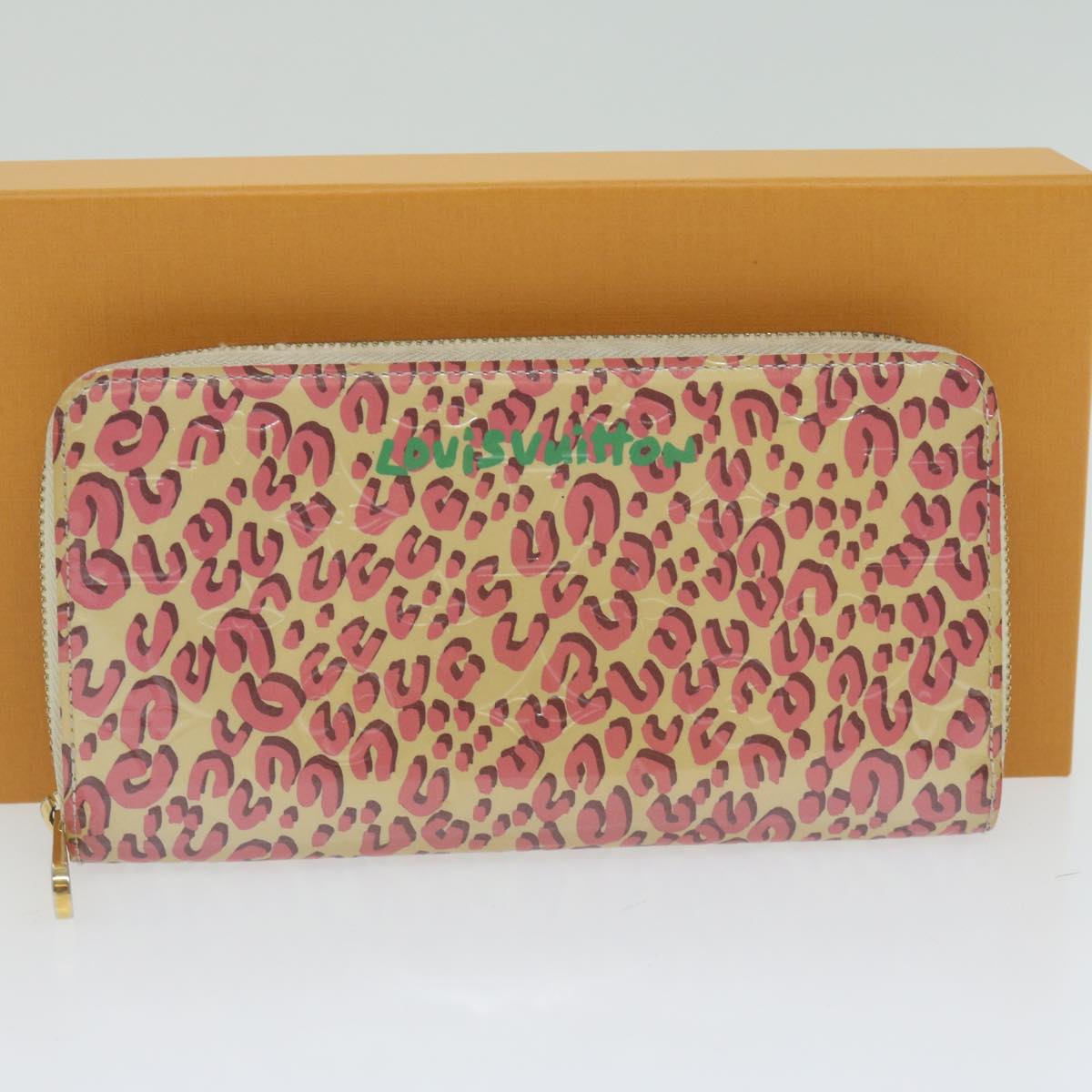 LOUIS VUITTON Monogram Vernis Zippy Wallet Broncorail M91476 LV Auth bs10939