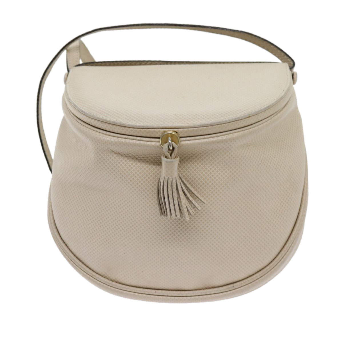 BOTTEGAVENETA Shoulder Bag Leather White Auth bs10944