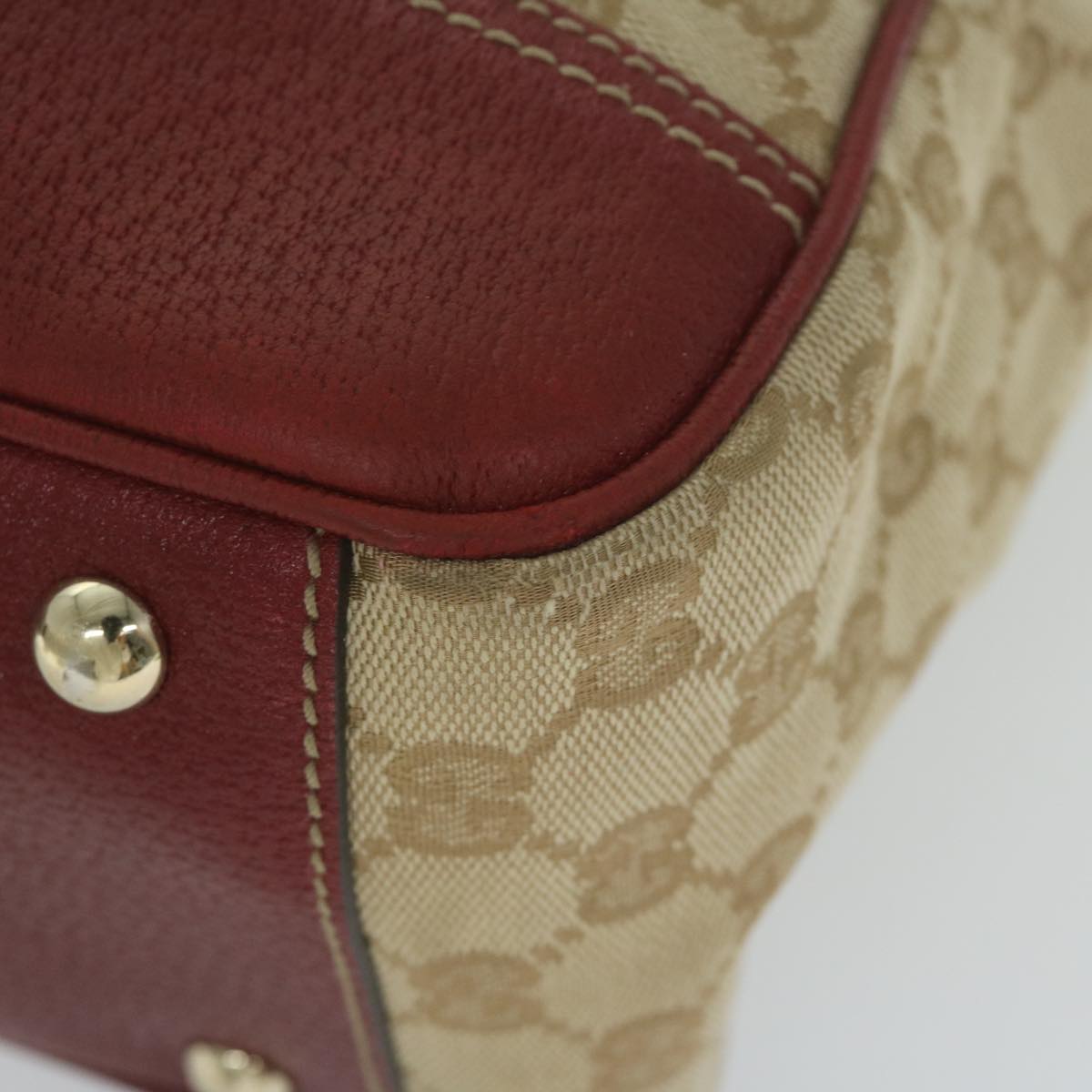 GUCCI Web Sherry Line GG Canvas Shoulder Bag Beige Red Green 177052 Auth bs10956