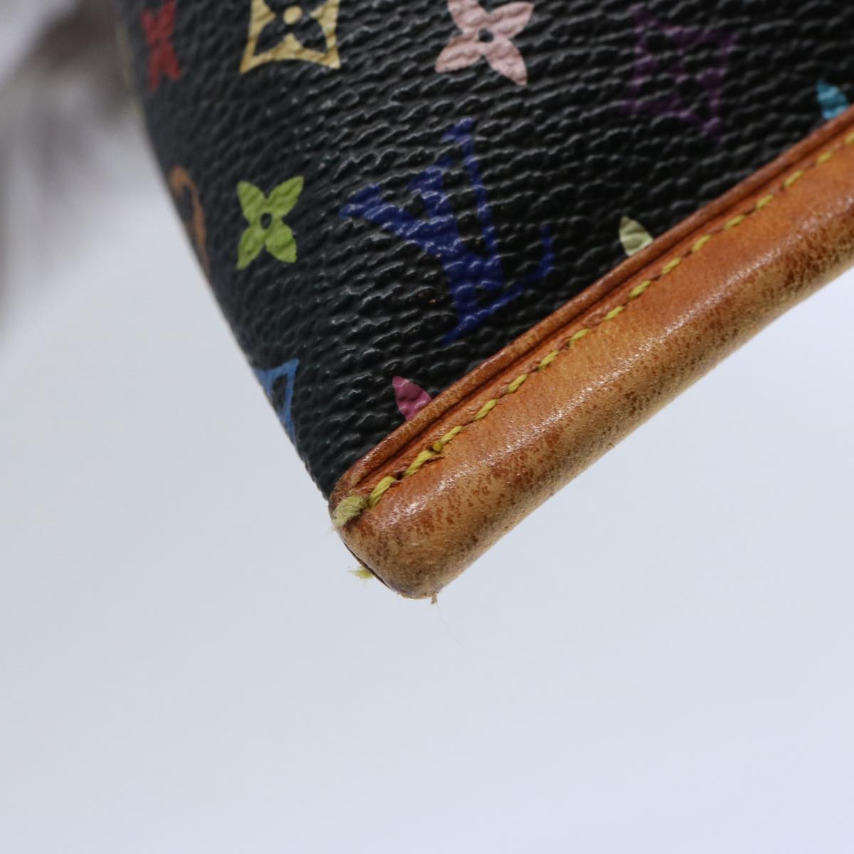 LOUIS VUITTON Monogram Multicolor Berlingo Coin Purse Black M58029 Auth bs10998