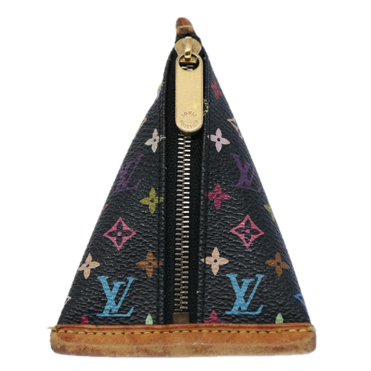 LOUIS VUITTON Monogram Multicolor Berlingo Coin Purse Black M58029 Auth bs10998