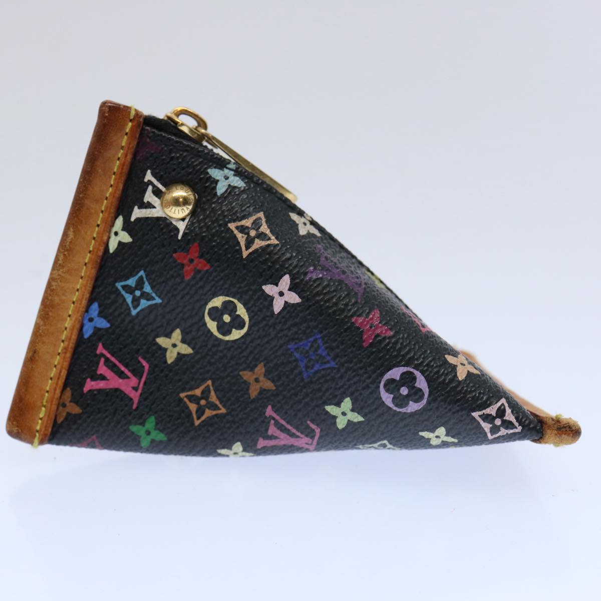 LOUIS VUITTON Monogram Multicolor Berlingo Coin Purse Black M58029 Auth bs10998