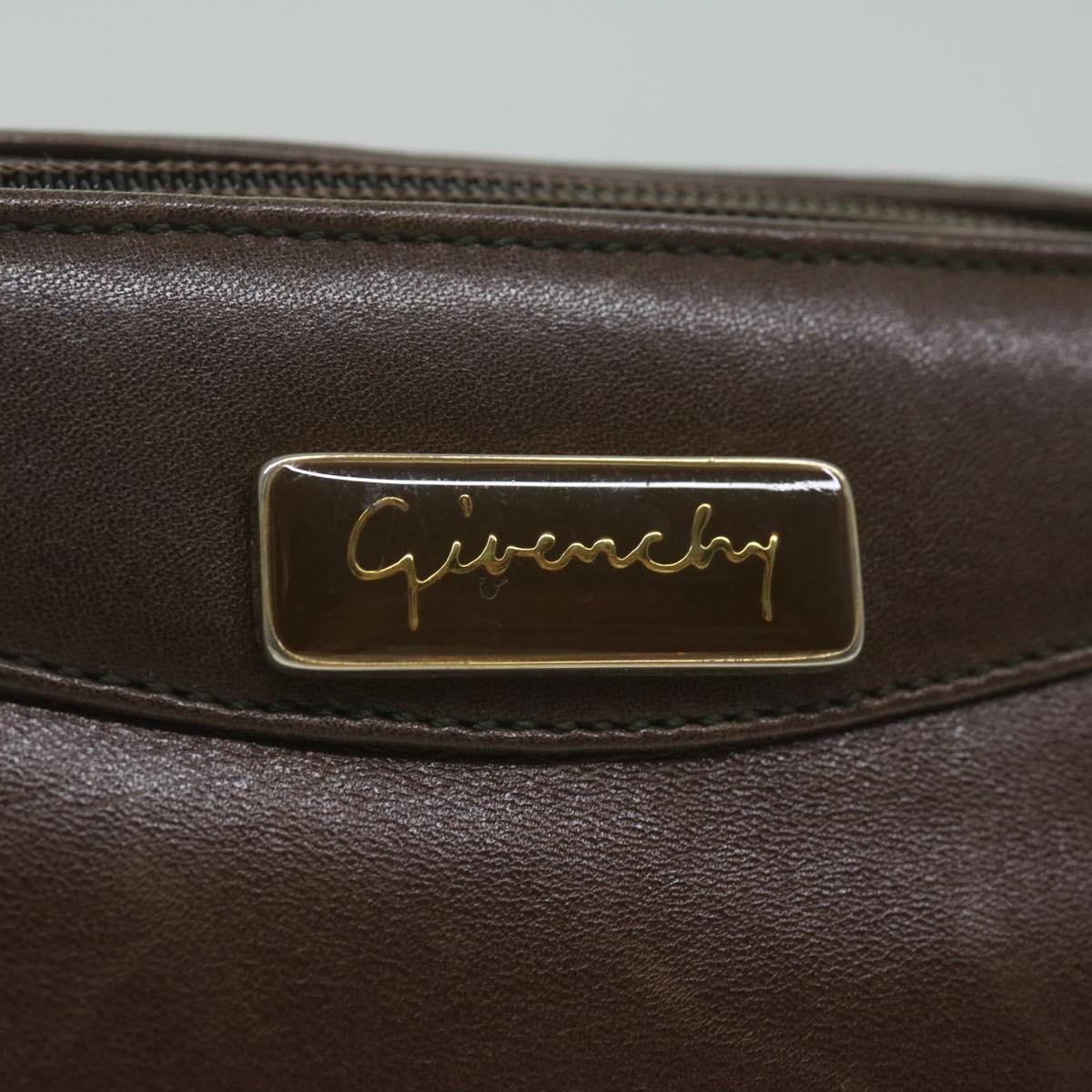 GIVENCHY Shoulder Bag Leather Brown Auth bs11018