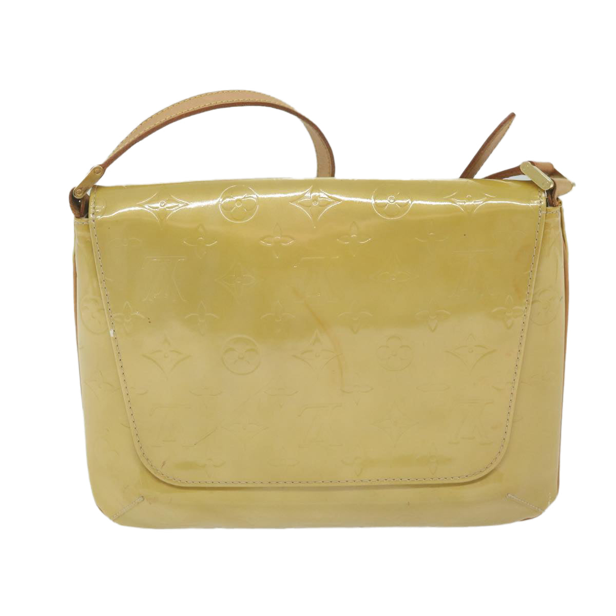 LOUIS VUITTON Monogram Vernis Thompson Street Bag Beige M91301 LV Auth bs11055