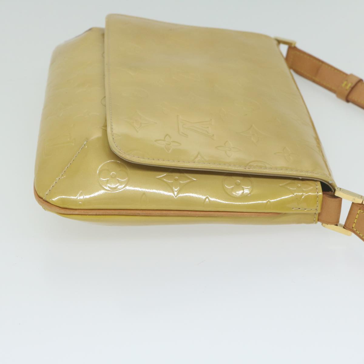LOUIS VUITTON Monogram Vernis Thompson Street Bag Beige M91301 LV Auth bs11055