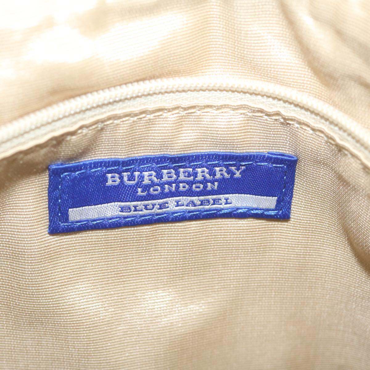 BURBERRY Blue Label Tote Bag Canvas Beige Auth bs11106