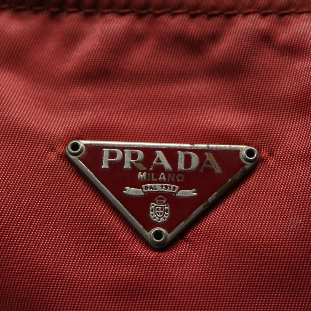 PRADA Pouch Nylon Red Auth bs11112