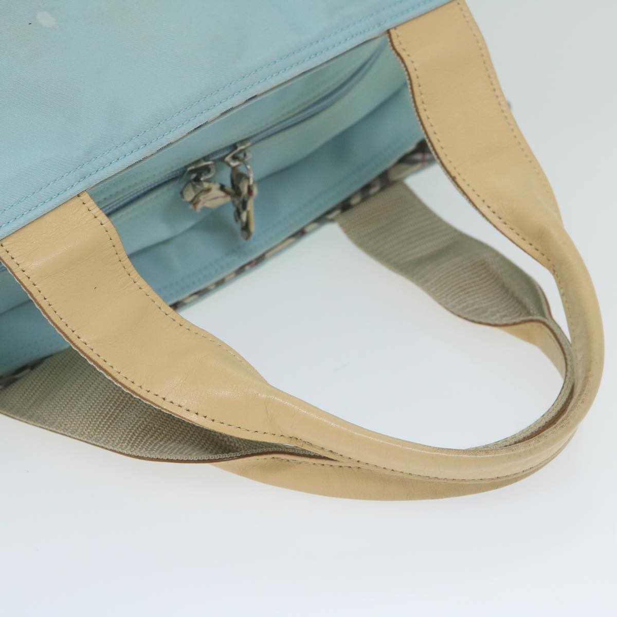 BURBERRY Hand Bag Nylon Light Blue Auth bs11128