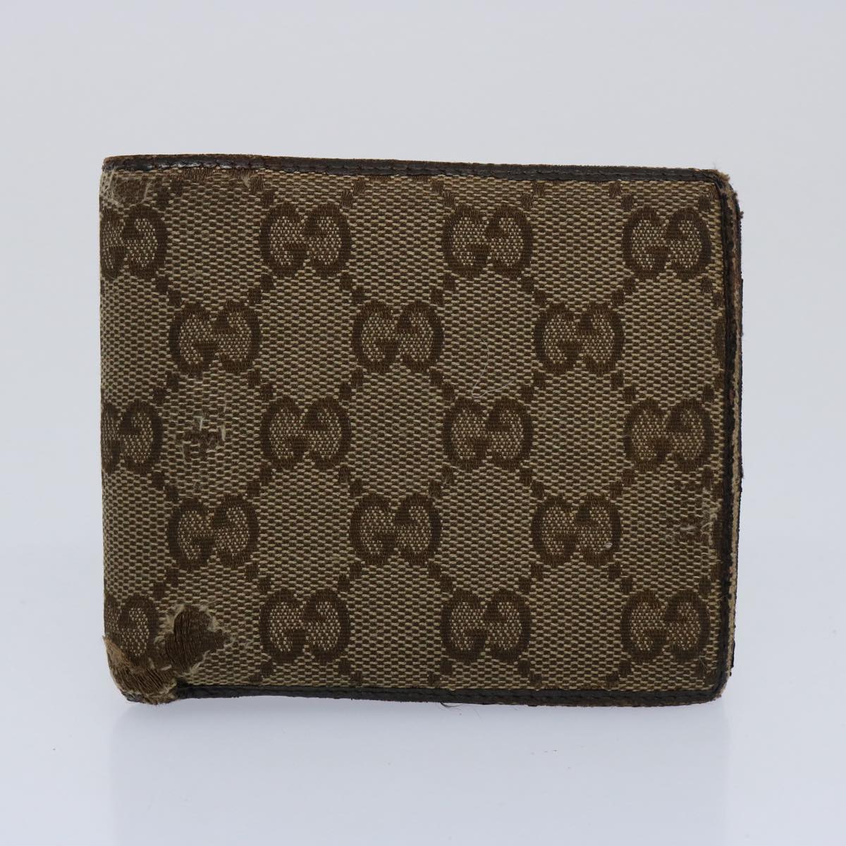 GUCCI GG Canvas Wallet PVC Leather 11 pieces Beige Black white Auth bs11168