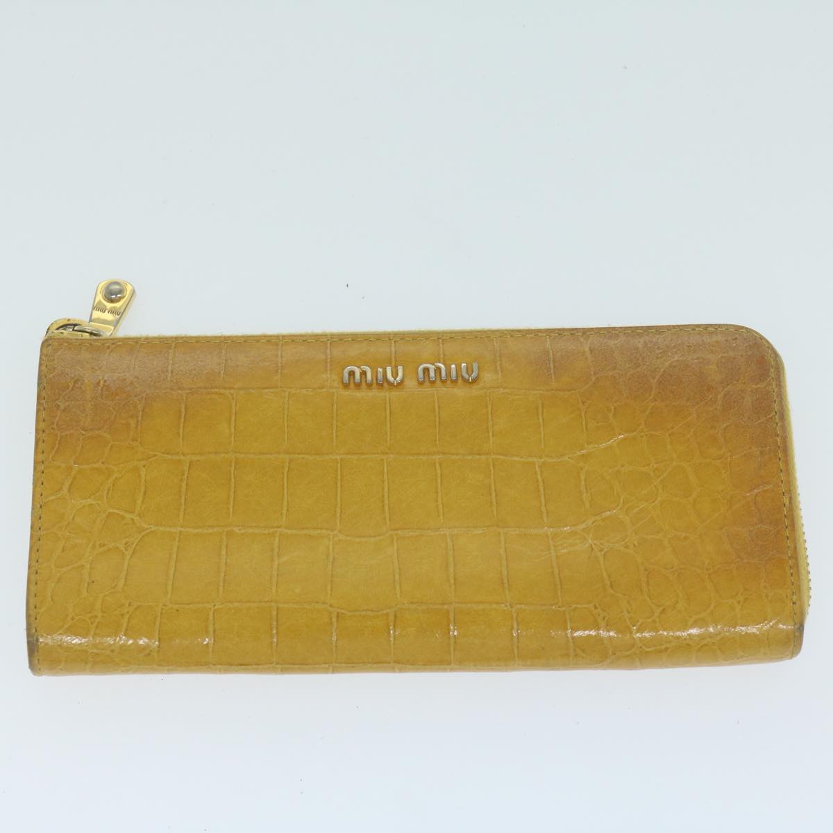 Miu Miu Wallet Leather 6Set Pink Yellow gray Auth bs11210