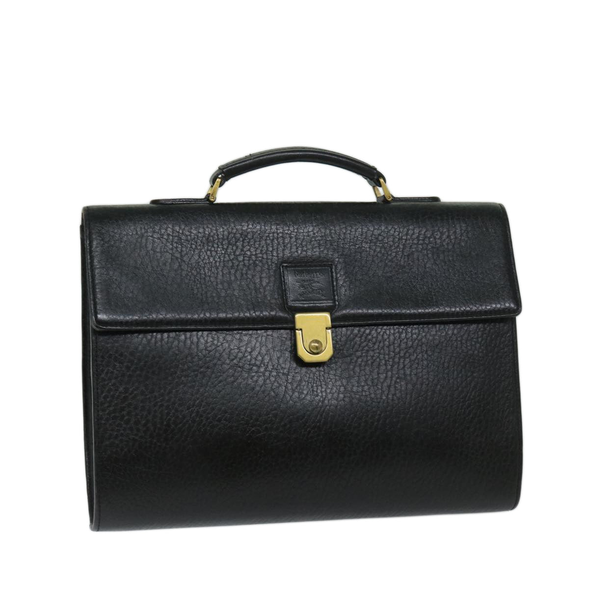 Burberrys Business Bag Leather Black Auth bs11219