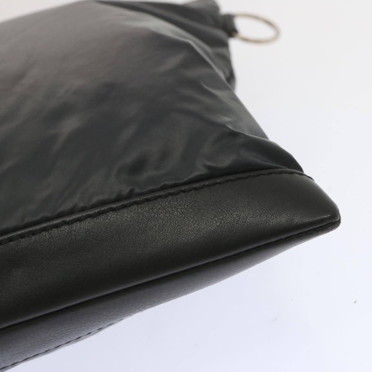 BALENCIAGA Clutch Bag Leather Nylon Black 273023 Auth bs11228