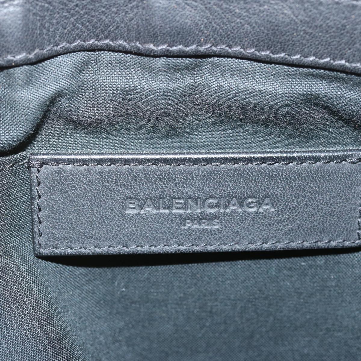 BALENCIAGA Clutch Bag Leather Nylon Black 273023 Auth bs11228