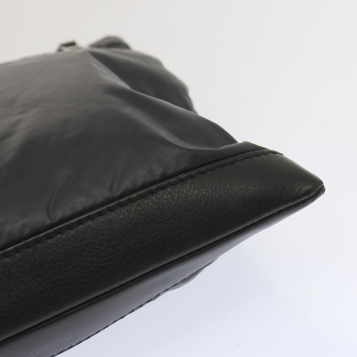 BALENCIAGA Clutch Bag Leather Nylon Black 273023 Auth bs11228