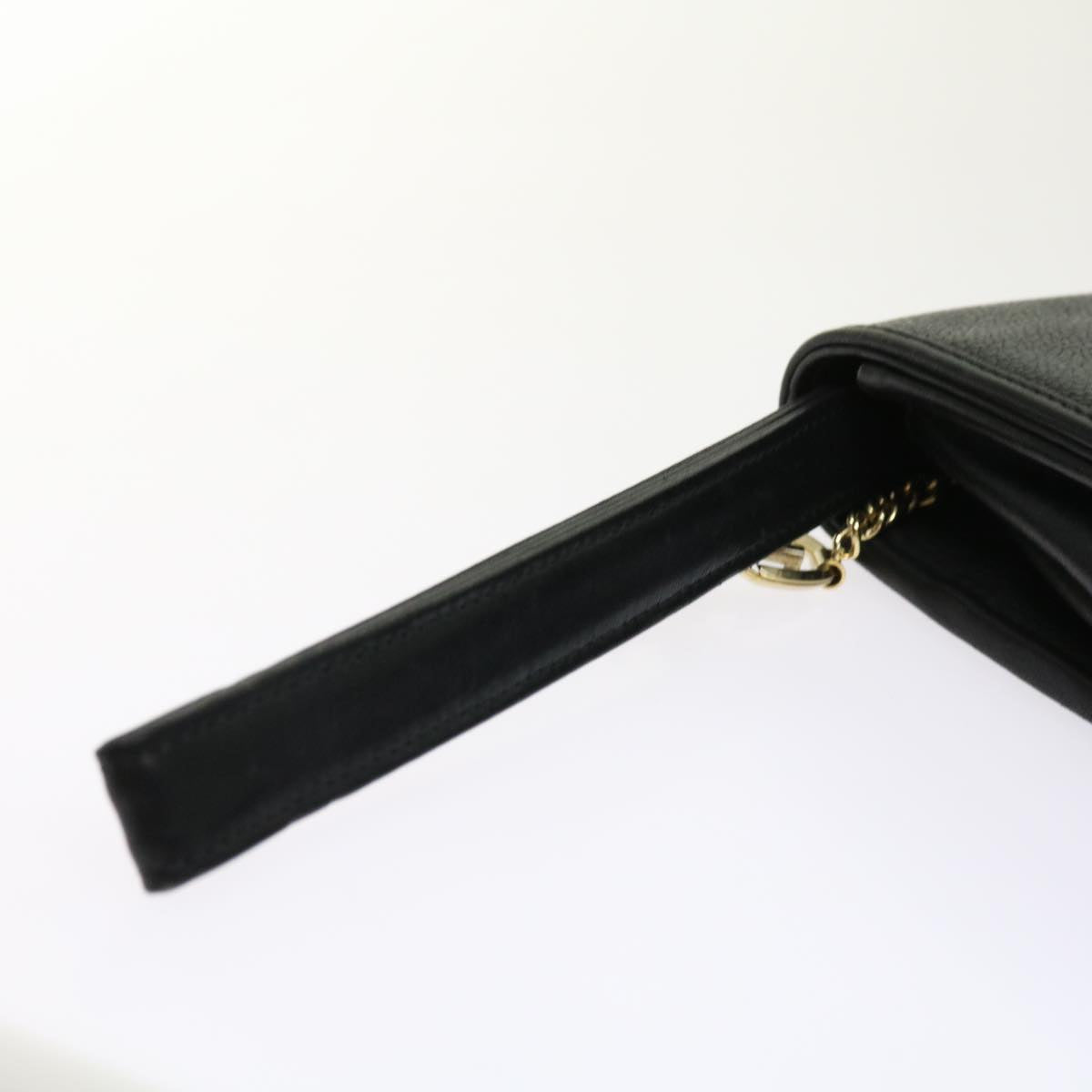 GIVENCHY Clutch Business Bag Leather 2Set Black Auth bs11229