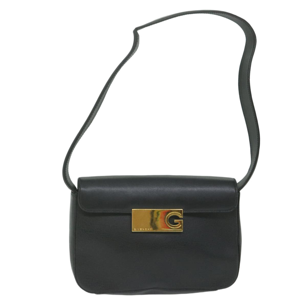 GIVENCHY Shoulder Bag Leather Black Auth bs11230