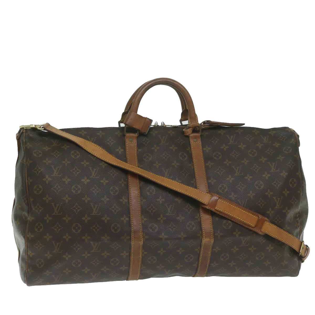 LOUIS VUITTON Monogram Keepall Bandouliere 60 Boston Bag M41412 LV Auth bs11254