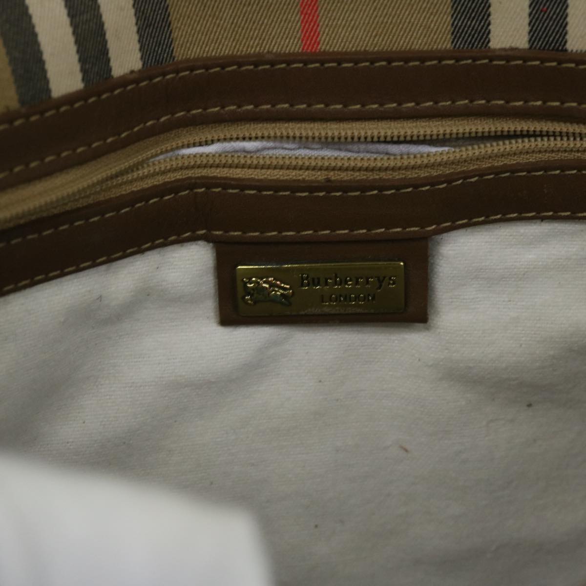 Burberrys Nova Check Shoulder Bag Nylon Canvas Beige Auth bs11256