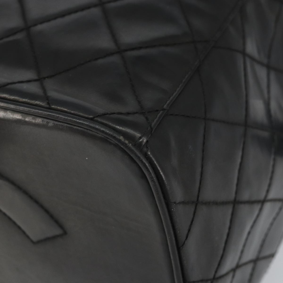 CHANEL Vanity Hand Bag Patent leather 2way Black CC Auth bs11283