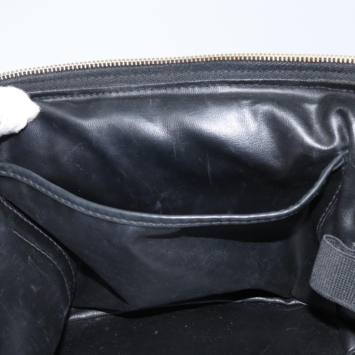 CHANEL Vanity Hand Bag Patent leather 2way Black CC Auth bs11283