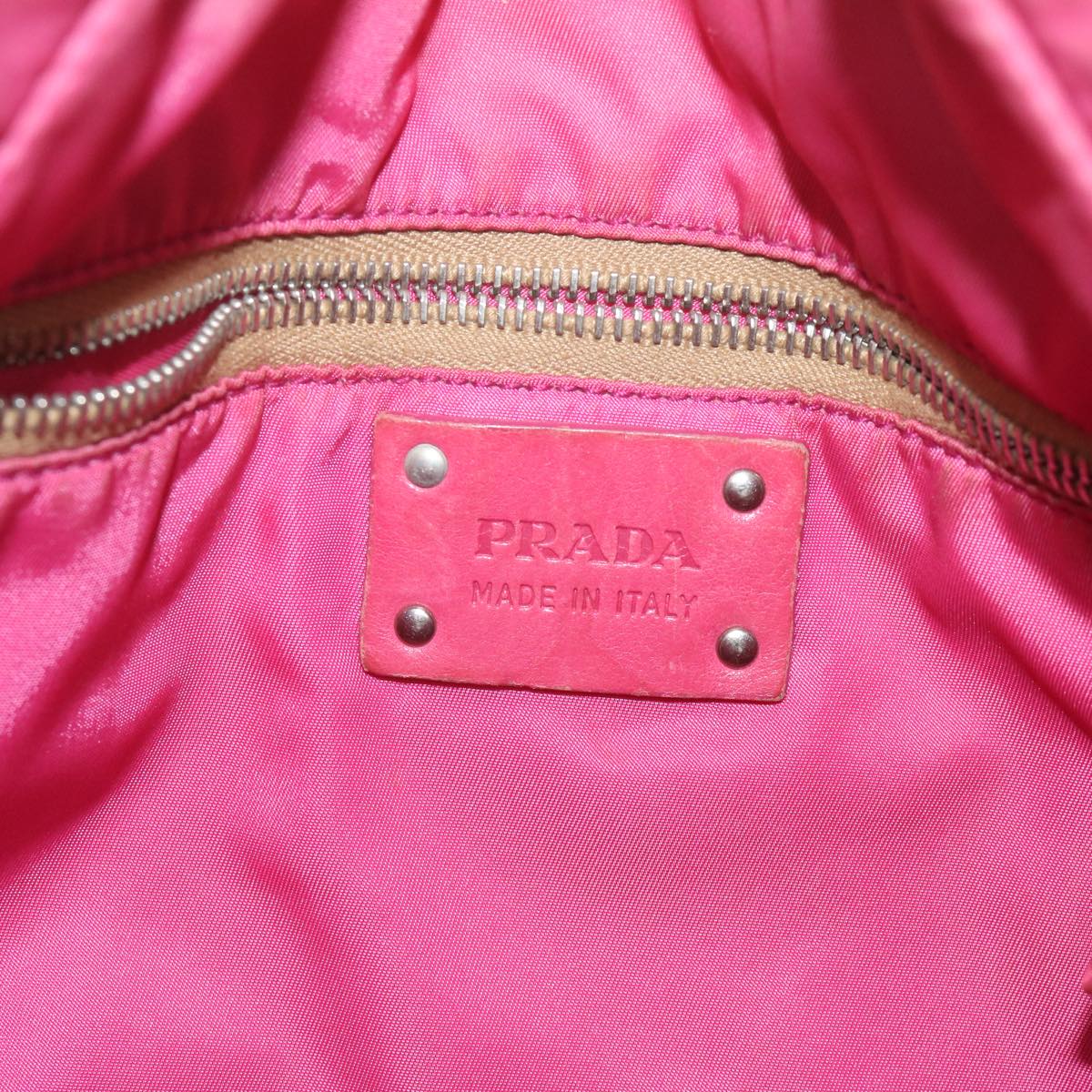 PRADA Tote Bag Nylon Pink Auth bs11297