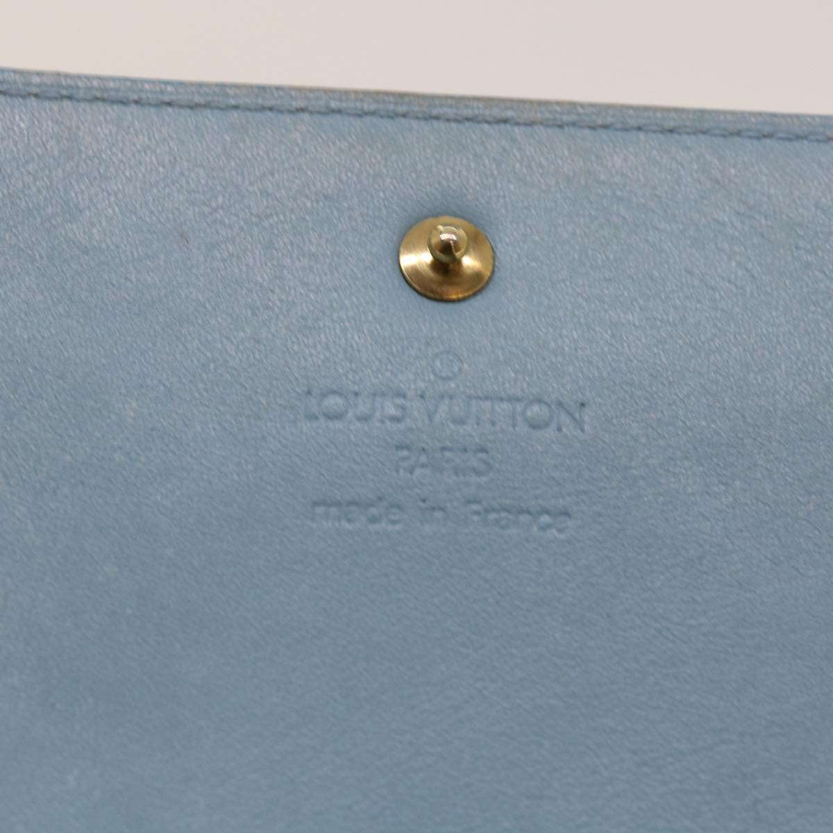 LOUIS VUITTON Monogram Vernis Walker Wallet Baby Blue M91073 LV Auth bs11326