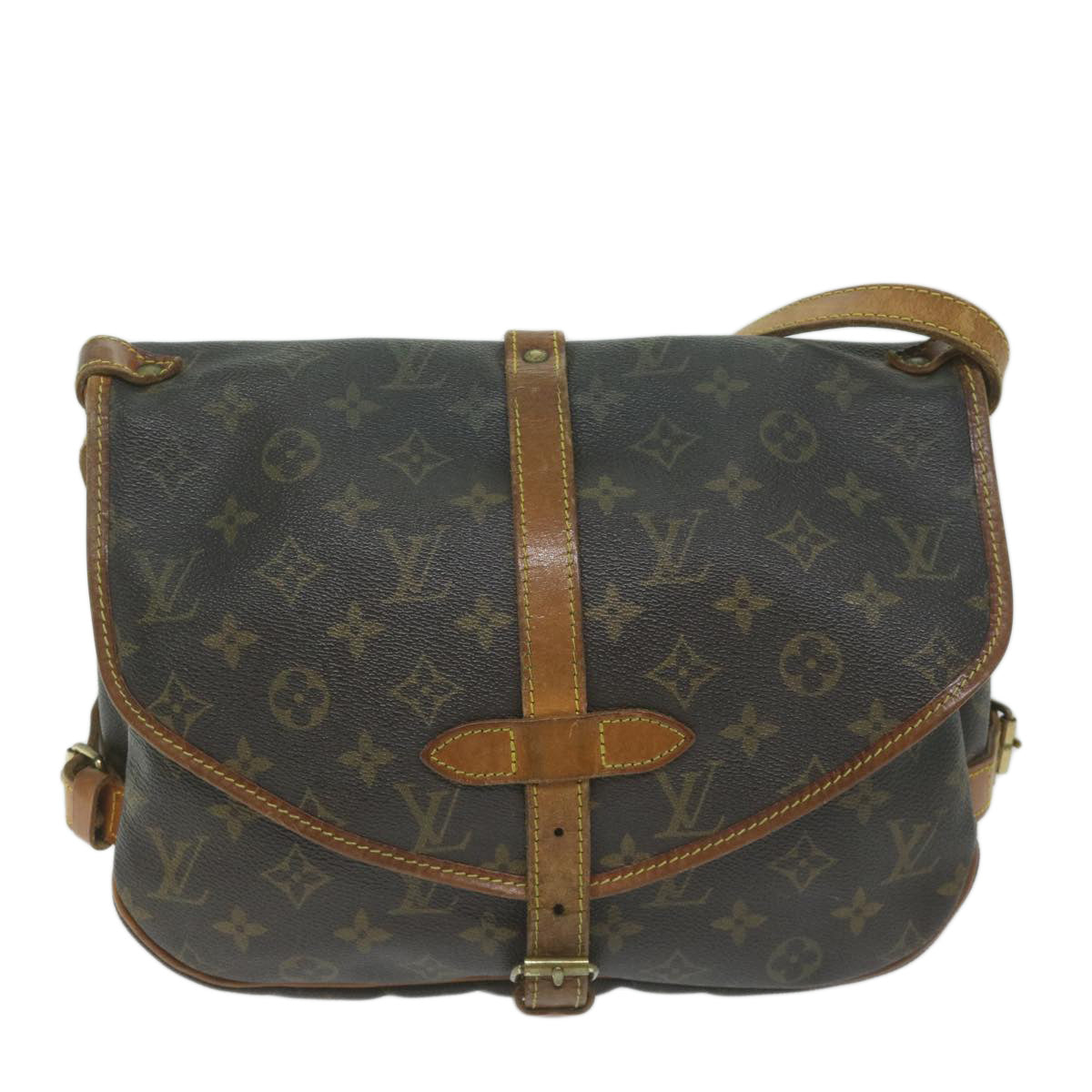 LOUIS VUITTON Monogram Saumur 30 Shoulder Bag M42256 LV Auth bs11329