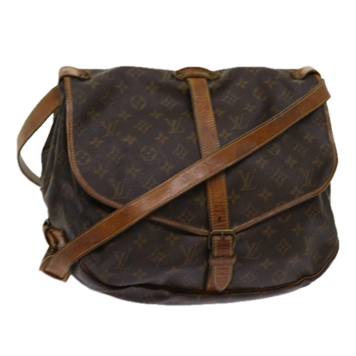 LOUIS VUITTON Monogram Saumur 35 Shoulder Bag M42254 LV Auth bs11335