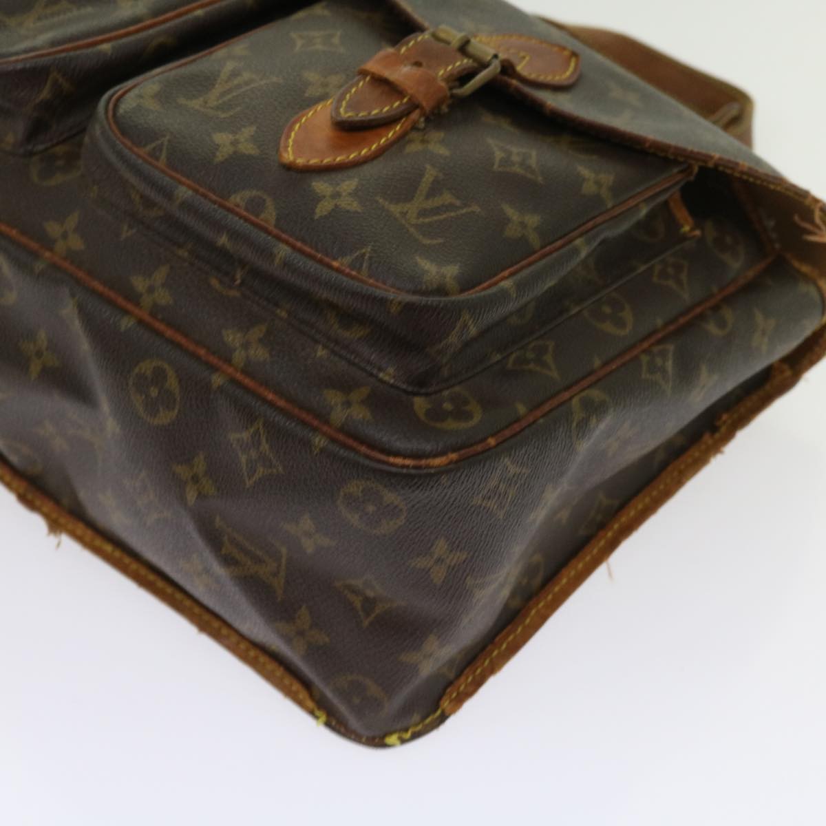 LOUIS VUITTON Monogram Gibeciere GM Shoulder Bag M42246 LV Auth bs11362