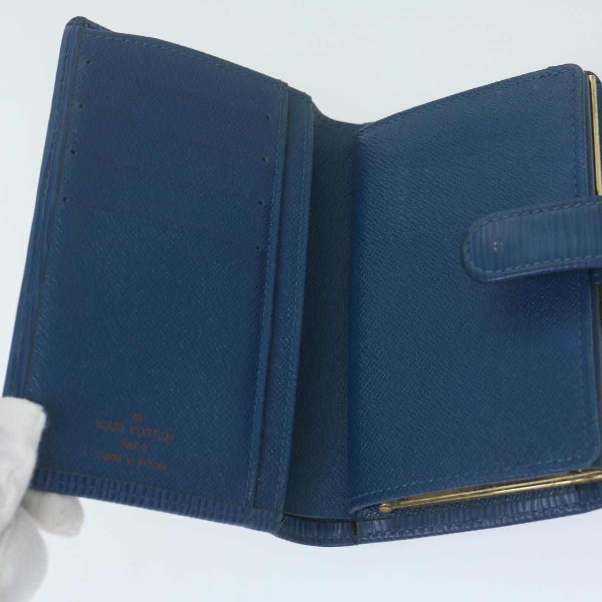 LOUIS VUITTON Epi Portefeuille Viennois Wallet Toledo Blue M63245 Auth bs11373